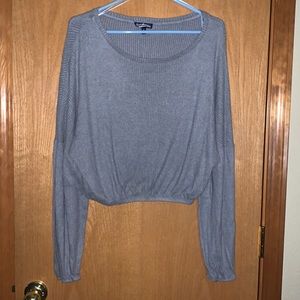 Freshman Gray Ribbed crop top